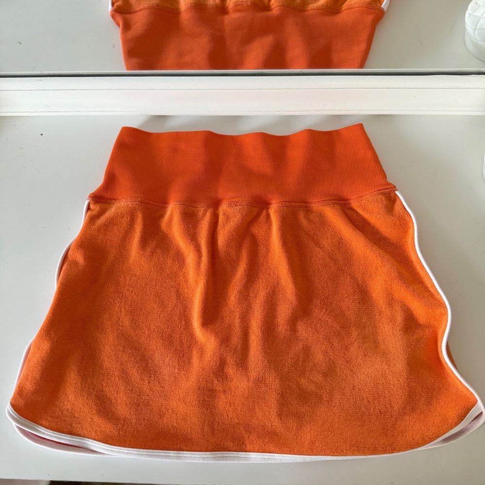 NWT | AERIE OFFLINE TERRY CLOTH HIGH WAISTED TENNIS PICKLEBALL PREP SKIRT SKORT - Picture 4 of 7